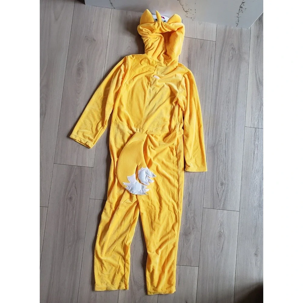 Sonic the Hedgehog Tails Costume Kids Large Yellow Jumpsuit Spirit Halloween